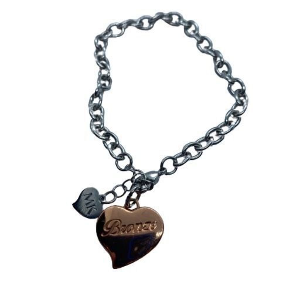 Mary Kay 7” Silver Tone Chain Charm Bracelet with Bronze Service Award Charm